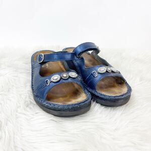 Naot 6 6.5 US 37 EU Womens Navy Blue Kyra Polar Sea Leather Comfort Sandals